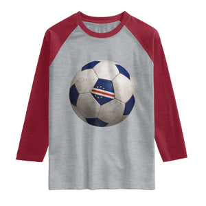 Cabo Verde Football Vintage Soccer Ball Graphic Raglan Shirt
