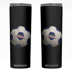 Cabo Verde Football Vintage Soccer Ball Graphic Skinny Tumbler