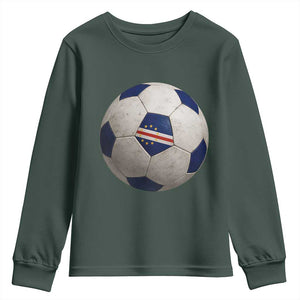 Cabo Verde Football Vintage Soccer Ball Graphic Youth Sweatshirt