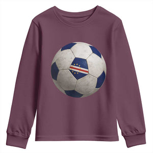 Cabo Verde Football Vintage Soccer Ball Graphic Youth Sweatshirt