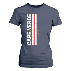Cabo Verde Pride Vintage Jersey Cape Verdean Flag T Shirt For Women