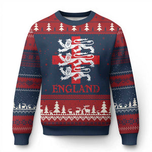England Three Lions Symbol English Pride Souvenir Ugly Christmas Sweater