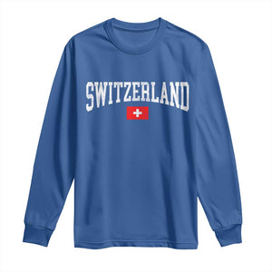 Vintage Switzerland National Pride The Swiss Cross Long Sleeve Shirt