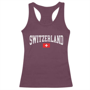 Vintage Switzerland National Pride The Swiss Cross Racerback Tank Top