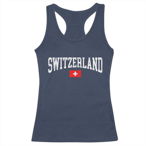 Vintage Switzerland National Pride The Swiss Cross Racerback Tank Top