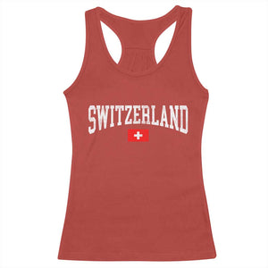 Vintage Switzerland National Pride The Swiss Cross Racerback Tank Top