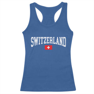 Vintage Switzerland National Pride The Swiss Cross Racerback Tank Top