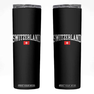 Vintage Switzerland National Pride The Swiss Cross Skinny Tumbler TS11 Black Print Your Wear