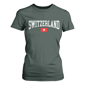 Vintage Switzerland National Pride The Swiss Cross T Shirt For Women