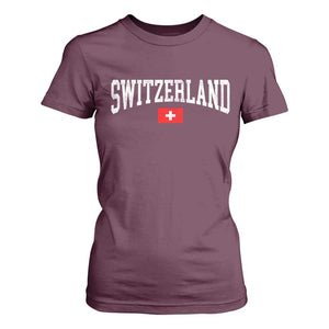 Vintage Switzerland National Pride The Swiss Cross T Shirt For Women