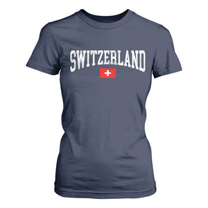 Vintage Switzerland National Pride The Swiss Cross T Shirt For Women
