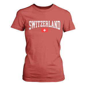 Vintage Switzerland National Pride The Swiss Cross T Shirt For Women