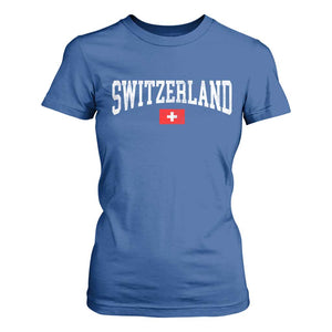 Vintage Switzerland National Pride The Swiss Cross T Shirt For Women