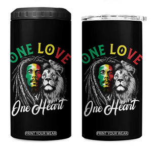 Reggae Legend 4 in 1 Can Cooler Tumbler One Love One Heart Rastafarian Reggae Music Lion TS11 One Size: 16 oz Black Print Your Wear