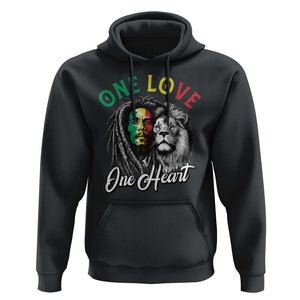 Reggae Legend Hoodie One Love One Heart Rastafarian Reggae Music Lion TS11 Black Print Your Wear