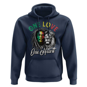 Reggae Legend Hoodie One Love One Heart Rastafarian Reggae Music Lion TS11 Navy Print Your Wear