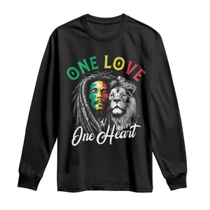 Reggae Legend Long Sleeve Shirt One Love One Heart Rastafarian Reggae Music Lion TS11 Black Print Your Wear