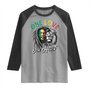 Reggae Legend Raglan Shirt One Love One Heart Rastafarian Reggae Music Lion TS11 Sport Gray Black Print Your Wear