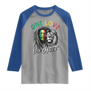 Reggae Legend Raglan Shirt One Love One Heart Rastafarian Reggae Music Lion TS11 Sport Gray Royal Print Your Wear