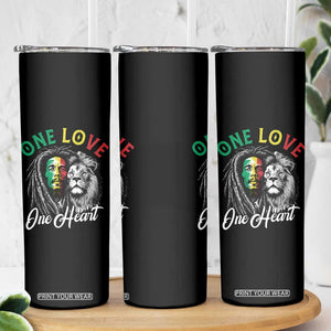 Reggae Legend Skinny Tumbler One Love One Heart Rastafarian Reggae Music Lion TS11 Print Your Wear