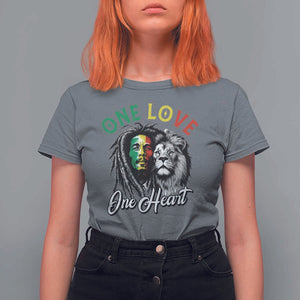 Reggae Legend T Shirt For Women One Love One Heart Rastafarian Reggae Music Lion TS11 Charcoal Print Your Wear