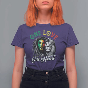 Reggae Legend T Shirt For Women One Love One Heart Rastafarian Reggae Music Lion TS11 Purple Print Your Wear