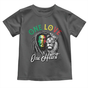 Reggae Legend Toddler T Shirt One Love One Heart Rastafarian Reggae Music Lion TS11 Dark Heather Print Your Wear