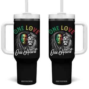Reggae Legend Tumbler With Handle One Love One Heart Rastafarian Reggae Music Lion TS11 One Size: 40 oz Black Print Your Wear