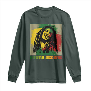 Legend Bob Long Sleeve Shirt Roots Reggae Rastafarian Music Jamaica TS11 Dark Forest Green Print Your Wear