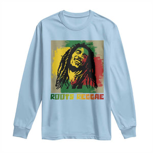 Legend Bob Long Sleeve Shirt Roots Reggae Rastafarian Music Jamaica TS11 Light Blue Print Your Wear