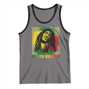Legend Bob Tank Top Roots Reggae Rastafarian Music Jamaica TS11 Deep Heather Black Print Your Wear