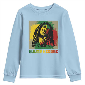 Legend Bob Youth Sweatshirt Roots Reggae Rastafarian Music Jamaica TS11 Light Blue Print Your Wear
