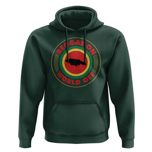 Reggae On World Off Hoodie Rasta Music Rastafarian Jamaica TS11 Dark Forest Green Print Your Wear