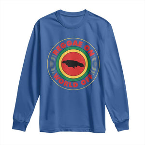 Reggae On World Off Long Sleeve Shirt Rasta Music Rastafarian Jamaica TS11 Royal Blue Print Your Wear