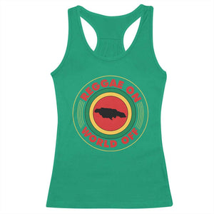Reggae On World Off Racerback Tank Top Rasta Music Rastafarian Jamaica TS11 Irish Green Print Your Wear