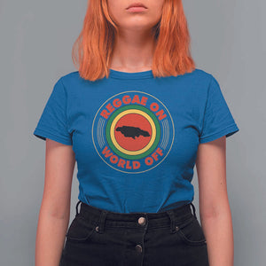 Reggae On World Off T Shirt For Women Rasta Music Rastafarian Jamaica TS11 Royal Blue Print Your Wear