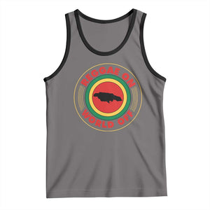 Reggae On World Off Tank Top Rasta Music Rastafarian Jamaica TS11 Deep Heather Black Print Your Wear