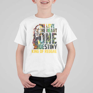 Legend Bob T Shirt For Kid One Love Heart Destiny King Of Reggae TS11 White Print Your Wear