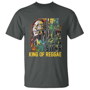 Legend Bob T Shirt One Love Heart Destiny King Of Reggae TS11 Dark Heather Print Your Wear