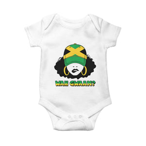 Jamaican Girl Baby Onesie Wah Gwaan Jamaica Flag TS11 White Print Your Wear