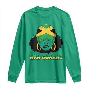 Jamaican Girl Long Sleeve Shirt Wah Gwaan Jamaica Flag TS11 Irish Green Print Your Wear
