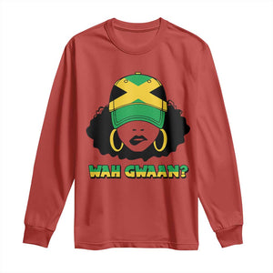Jamaican Girl Long Sleeve Shirt Wah Gwaan Jamaica Flag TS11 Red Print Your Wear