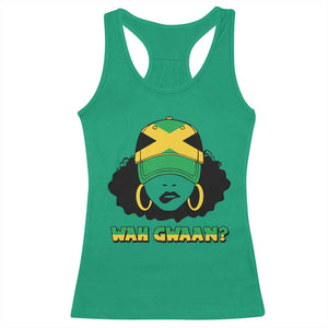 Jamaican Girl Racerback Tank Top Wah Gwaan Jamaica Flag TS11 Irish Green Print Your Wear