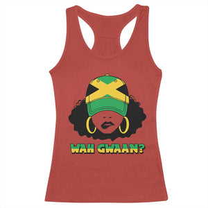 Jamaican Girl Racerback Tank Top Wah Gwaan Jamaica Flag TS11 Red Print Your Wear