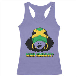 Jamaican Girl Racerback Tank Top Wah Gwaan Jamaica Flag TS11 Violet Print Your Wear