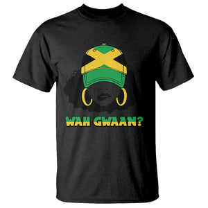 Jamaican Girl T Shirt Wah Gwaan Jamaica Flag TS11 Black Print Your Wear