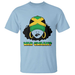 Jamaican Girl T Shirt Wah Gwaan Jamaica Flag TS11 Light Blue Print Your Wear