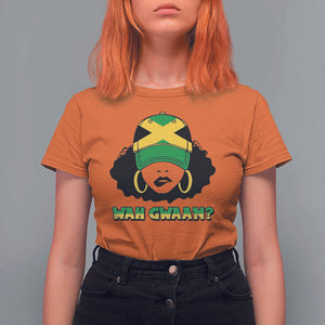 Jamaican Girl T Shirt For Women Wah Gwaan Jamaica Flag TS11 Orange Print Your Wear