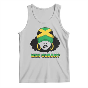 Jamaican Girl Tank Top Wah Gwaan Jamaica Flag TS11 Ash Print Your Wear