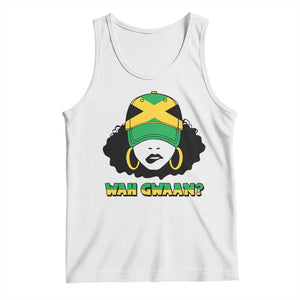 Jamaican Girl Tank Top Wah Gwaan Jamaica Flag TS11 White Print Your Wear